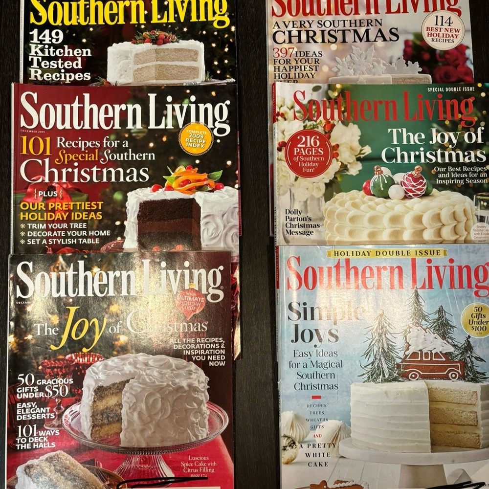 Six Southern Living Double Issue Holiday Editions